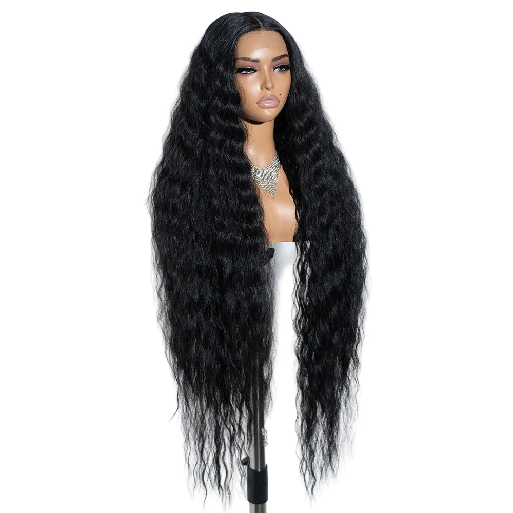 Synthetic Cosplay Lace Wig Long Curly Hair 42 Inch Cosplay Blonde - OSASCO