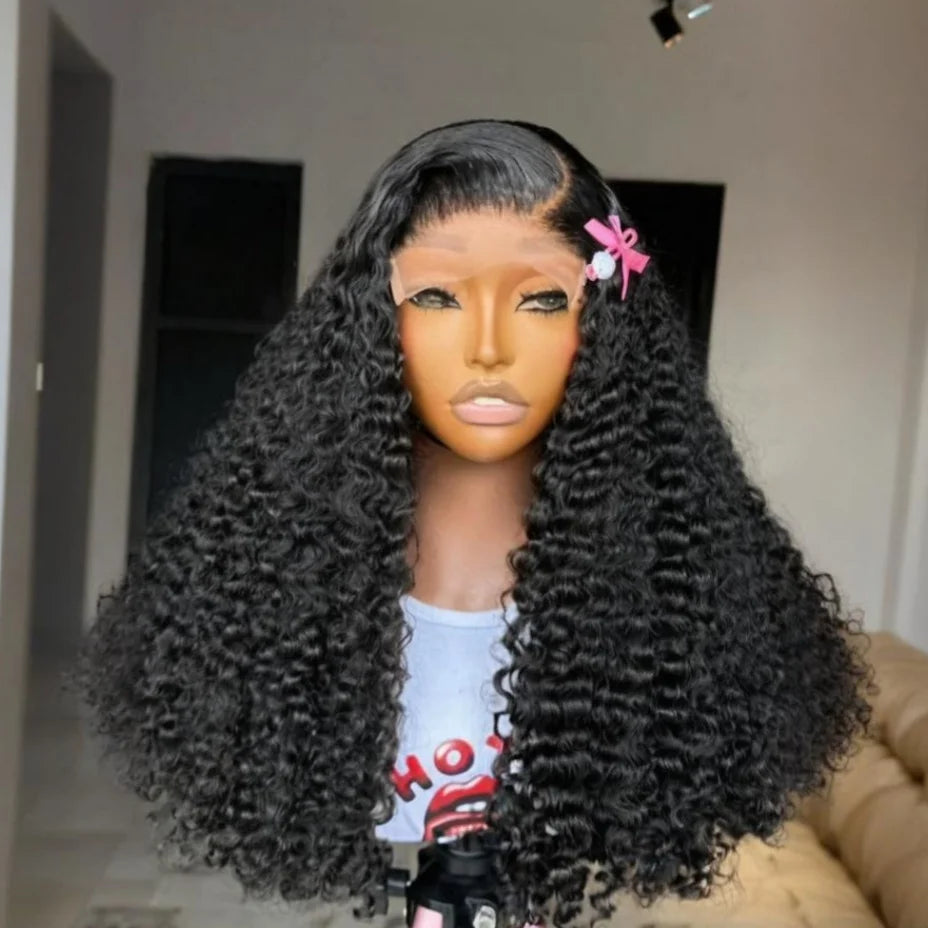 Women's Curly Human Hair Lace Wig — product view