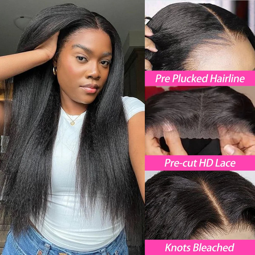 Glueless Women's Straight Human Hair Lace Wig — product view