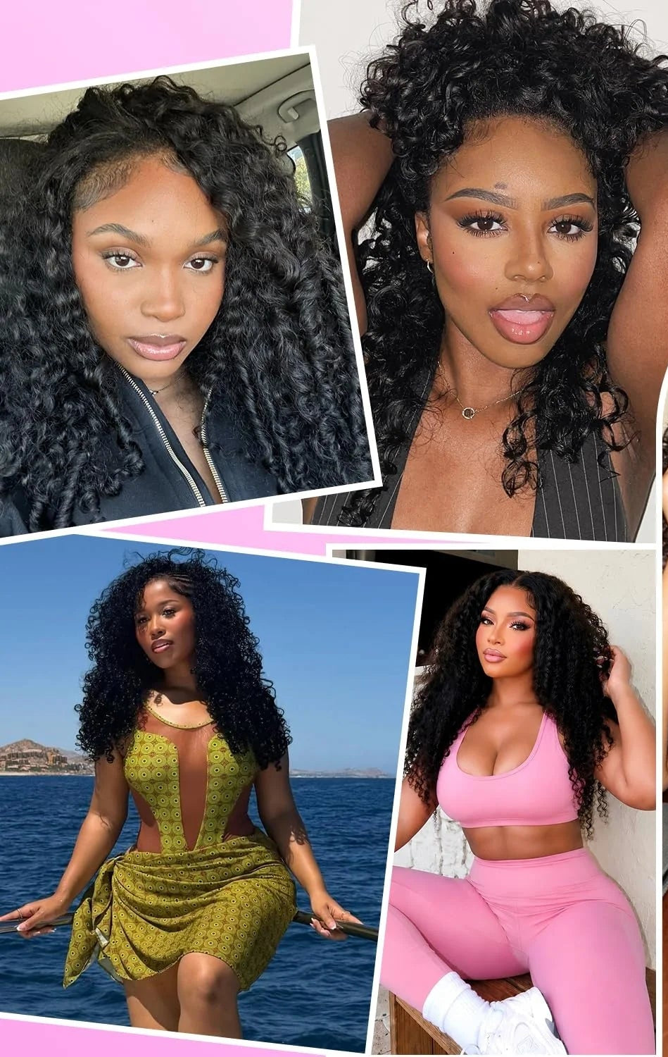 Women's Curly Human Hair Lace Wig — product view