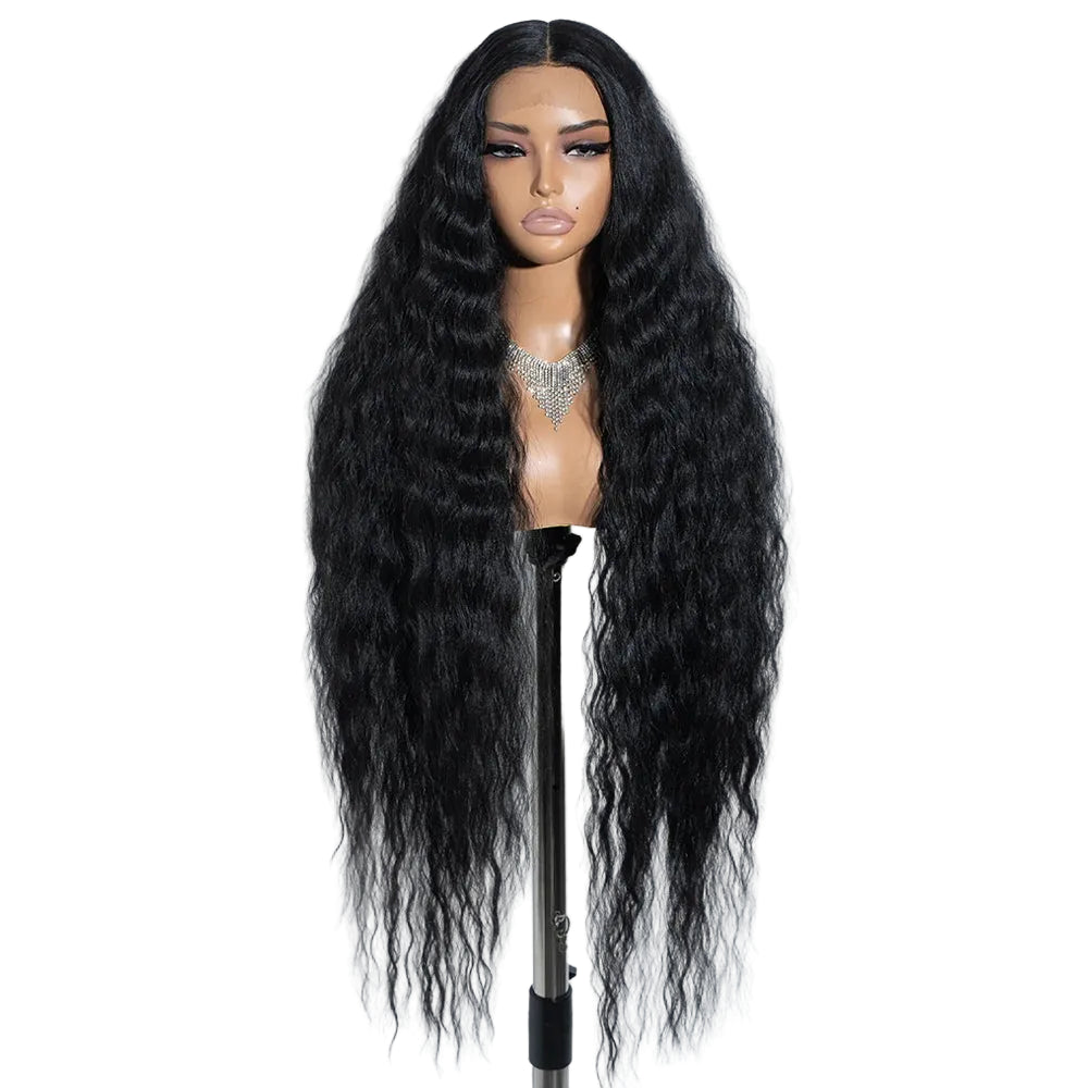 Synthetic Cosplay Lace Wig Long Curly Hair 42 Inch Cosplay Blonde - OSASCO