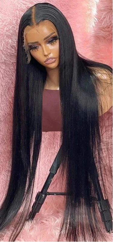 Women's Bone Straight Human Hair Lace Wig — product view